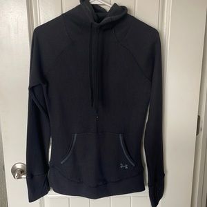 Under Armour Black funnel neck waffle hoodie
